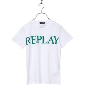 Replay Jongens T-shirt, 001, wit, 12 Jaar