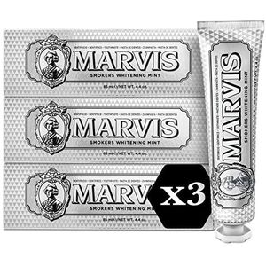 Marvis Smokers Whitening Mint Tandpasta, 3 x 85 ml, Whitening Tandpasta bevordert een natuurlijke tandbleking, tandpasta verwijdert tandpasta en geeft langdurige frisheid