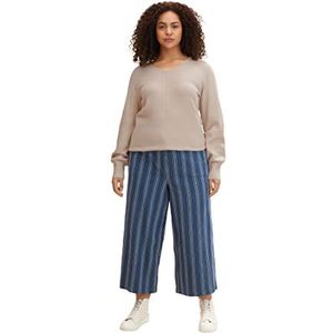 TOM TAILOR Dames Culotte stoffen broek met strepen 1033383, 29534 - Navy Thinner Stripe, 44/ 26L