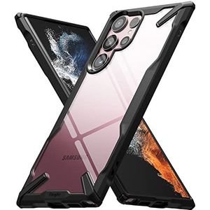 Ringke Fusion-X Compatibel met Samsung Galaxy S22 Ultra 5G Case, Krasvast Schokbestendig Robuuste Bumper Hoesje - Black Zwart