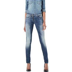G-STAR RAW Lynn Zip Mid Waist Skinny Jeans voor dames, blauw (Medium Aged 7802-071), 26W x 34L