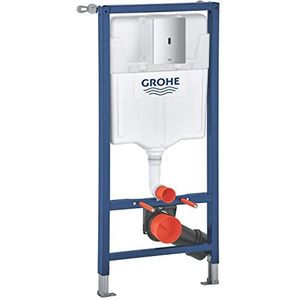 GROHE 3-in-1 set voor toilet - Solido installatiesysteem voor wandhangend toilet (frame 1,13 m, Tectron BAU E infraroodspoelplaat in chroom, batterijgevoed, spoelbak 6l-9l, muurbeugels), 39883000