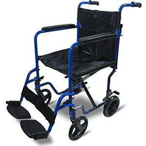 Aidapt VA172BLUE compacte transport-rolstoel van aluminium