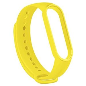 Armband voor Xiaomi Mi Smart Band 5, vervangende armband, gekleurd, verstelbaar, horlogeband van siliconen, zacht, ademend, accessoires voor sport, fitness, waterdicht – geel