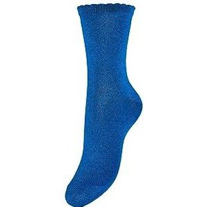 Pieces dames sokken 1-pack - Glitter -onezise - Kleur: Donkerblauw, Maat: One Size - Blauw