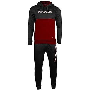 Givova - Tuta Italia 106 - Sportieve Herenset - Zwart/Bordeaux