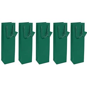 SIGEL GT502/5 flessengeschenkzakjes van papier - opaalgroen mat - 35 x 10 cm - 5-delige set