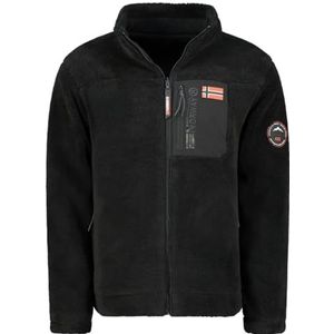 Geographical Norway Ureversible Heren Dikke Fleece Warme Ritssluiting - Sweatjack Winter Warm Heren Zacht - Sweatshirt Voering Lange Mouwen - Ideaal Herfst Winter (Zwart M), Zwart, M