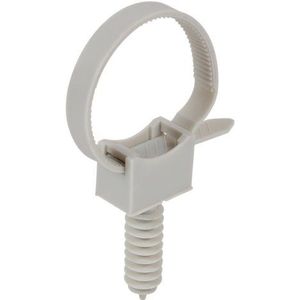 DEBFLEX - Kunststof klem met pluggen - Voor bevestiging van elektrische leidingen en kabels aan de muur - Kabelbinders in diameter verstelbaar van 16 mm tot 32 mm - Grijs - Set van 10