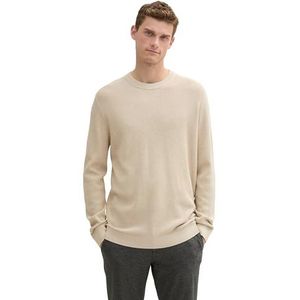 TOM TAILOR heren trui, 28596 - Zacht Beige Melange, XXL