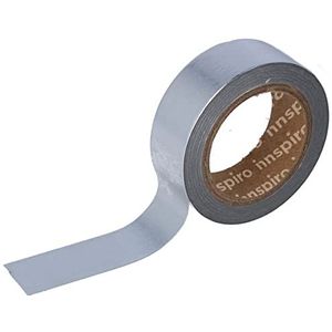 Masking Tape Washi Folie, zilverkleurig, 15 mm x 10 m, Serie metaal