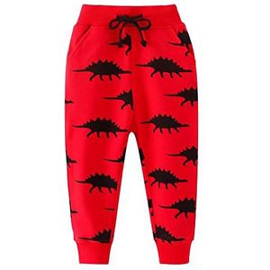 Pantaloni lunghi per ragazzi Jongensbroek, dinosaurus, rood, 104 (15 stuks), Rode dinosaurus