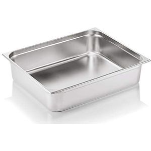 WAS 7021 150 Serie 70 Chrome Nikkelstaal Gastronorm Container met Stapelrand 42.50L, 2/1 GN, 650mm x 530mm x 150m