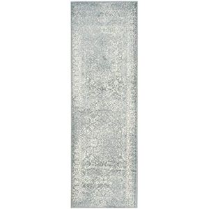 Safavieh Adirondack Collection, AADR109T loper, vintage design, 62 x 240 cm, leisteen grijs/ivoor