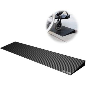 LieKUMM Rubberen rolstoeloplegger, 3 cm, antislip oppervlak, voor rolstoeldrempels, deuropeningen en badkamer (RTR90) 91cm x 20cm x 4cm zwart