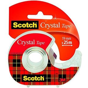 Scotch 19mm x 25m Crystal Sterke Tape met Dispensered Roll