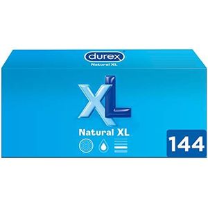 Durex Originele condooms Natural Plus maat XL - voordeelverpakking 144 grotere condooms