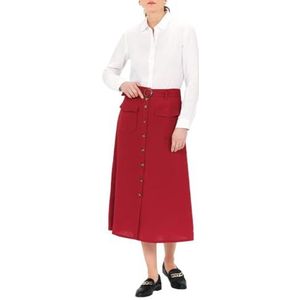 CAROLL Halflange linnen rok, Bruin, 36