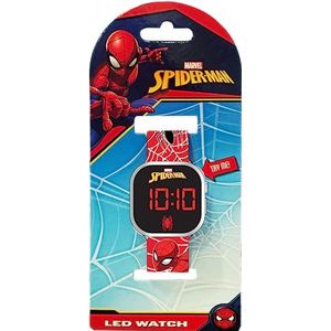 Kids Euroswan SPD4719 Spiderman LED-klok met functies, Meerkleurig, Strepen
