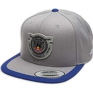 Kini Red Bull Crest Cap – trendy snapback, flexfit, herenpet, basecap met logo-patchmotief, één maat, in grootte verstelbaar - grijs/blauw