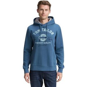 TOM TAILOR - Sweatshirt - Blauw - Capuchon - Lange Mouw