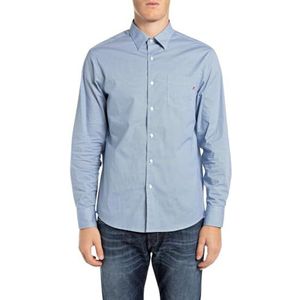 T-shirt - Licht Blauw - 97% Katoen 3% Elastaan - Gestipt