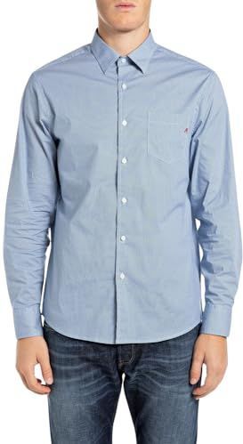 T-shirt - Licht Blauw - 97% Katoen 3% Elastaan - Gestipt