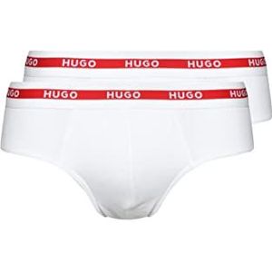 HUGO Heren HIP Brief Twin Pack slips van stretch katoen met logo op de tailleband, Nieuw - Wit 100, XL