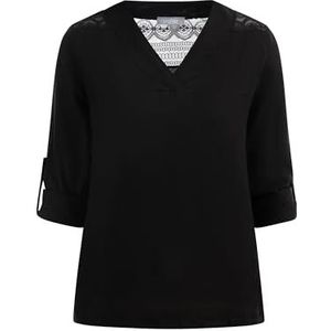 Felipa Dames blouse shirt met kant 10127194-FE01, zwart, XXL, zwart, XXL
