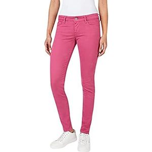 Pepe Jeans Soho Jeans Skinny Fit Mid Waist Denim voor dames, Roze (Donker Blush), 24W / 32L