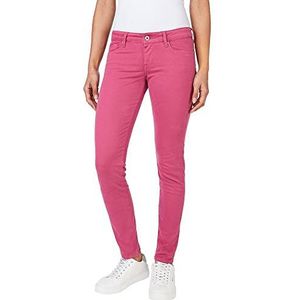 Pepe Jeans Soho Jeans Skinny Fit Mid Waist Denim voor dames, Roze (Donker Blush), 24W / 32L