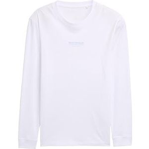 TOM TAILOR Denim T-shirt met lange mouwen voor heren, 20000 - wit, XL