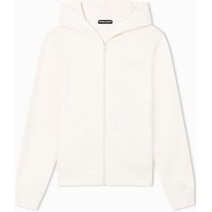 EMPORIO ARMANI VROUWEN ICONISCHE TERRY HOODED TRUI TRITS SWEATSHIRT WIT L, Wit, L