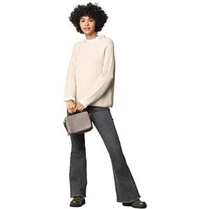 ONLY Dames Onlcila L/S Mix Highneck Cc KNT Pullover, Pumice Stone/Detail:w. Cloud Dancer Woven, S