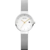 Bering Dames Analoog Solar Horloge met Roestvrij Stalen Armband 14426-001, Zilver