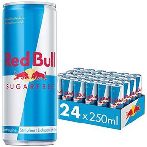 Red Bull Energy Drink Sugarfree 24-pack - 24 x 250ml I Suikervrije Energiedrank I Wereldwijd Gewaardeerd door Topsporters I Stimuleert Lichaam en Geest