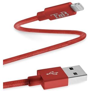 T'nB CBLIGHT5RD USB/Lightning kabel, 2m rood