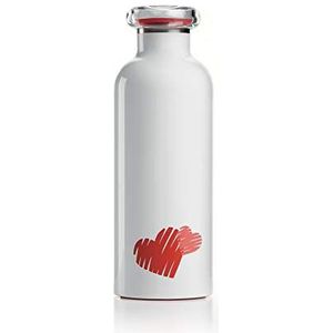 Guzzini Love On The Go drinkfles van polyester, copolymeer, polypropyleen, roestvrij staal, rood, 7,3 cm