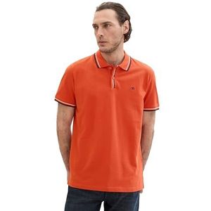 TOM TAILOR Poloshirt voor heren, 12883 - Marocco Orange, XL