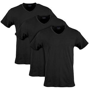 Gildan Heren katoenen stretch V-hals T-shirt ondergoed (Pack van 3), Zwart Roet (V-hals 3-pack), XL