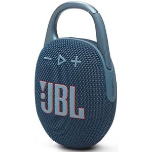 JBL Clip 5, Ultra-Portable Bluetooth Speaker met geïntegreerde karabijnhaak, JBL Pro Sound, PlaytimeBoost, Waterdicht ontwerp, 12 uur speeltijd, in het blauw