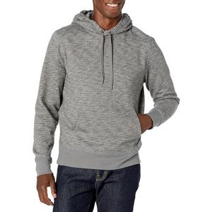 Amazon Essentials Men's Fleecetrui met capuchon (verkrijgbaar in grote en lange maten), Lichtgrijs Ruimteverf, XS