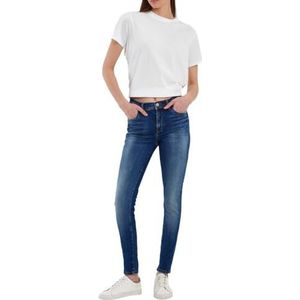 LTB Jeans Dames Jonna B - Skinny Fit met hoge taille en ritssluiting in blauw van katoenmix - Maat W29L36, Vitta Wash 55197, 29W x 36L