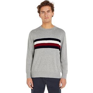 Tommy Hilfiger Mannen geplaatste structuur GS Crew Neck Pullovers, Lichtgrijze Heather, 3XL, lichtgrijs Hei, 3XL (Tall) (Grote Maten)