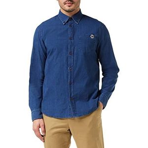 Ted Baker Heren MMA-TRYGRIP-LS Denim Essentials Shirt Knop, Blauw, 3 (UK M)