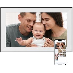 Dragon Touch 15,6 inch grote digitale fotolijst - Geschenken voor Halloween, WiFi digitale fotolijst, FHD 1080P touchscreen, automatisch draaien, foto's en video's direct delen via de gratis app