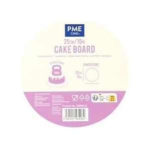 PME Taartbord rond met gladde rand, wit (25 cm)