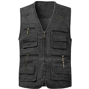 KTWOLEN Heren Outdoor Vest katoen Visvest Ademend Fotografie Vesten Camping Jacht Vest met meerdere zakken