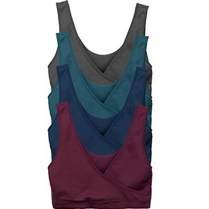 Caramel Cantina 4 Pack Nursing Moederschap Vrouwen Slaap Comfort Bralette BH, Donkere, M