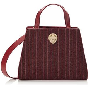 Tommy Hilfiger Dames Th Chic Kleine Satchel Pinstripe, Rood Allover 01, One Size, Rood Allover 01